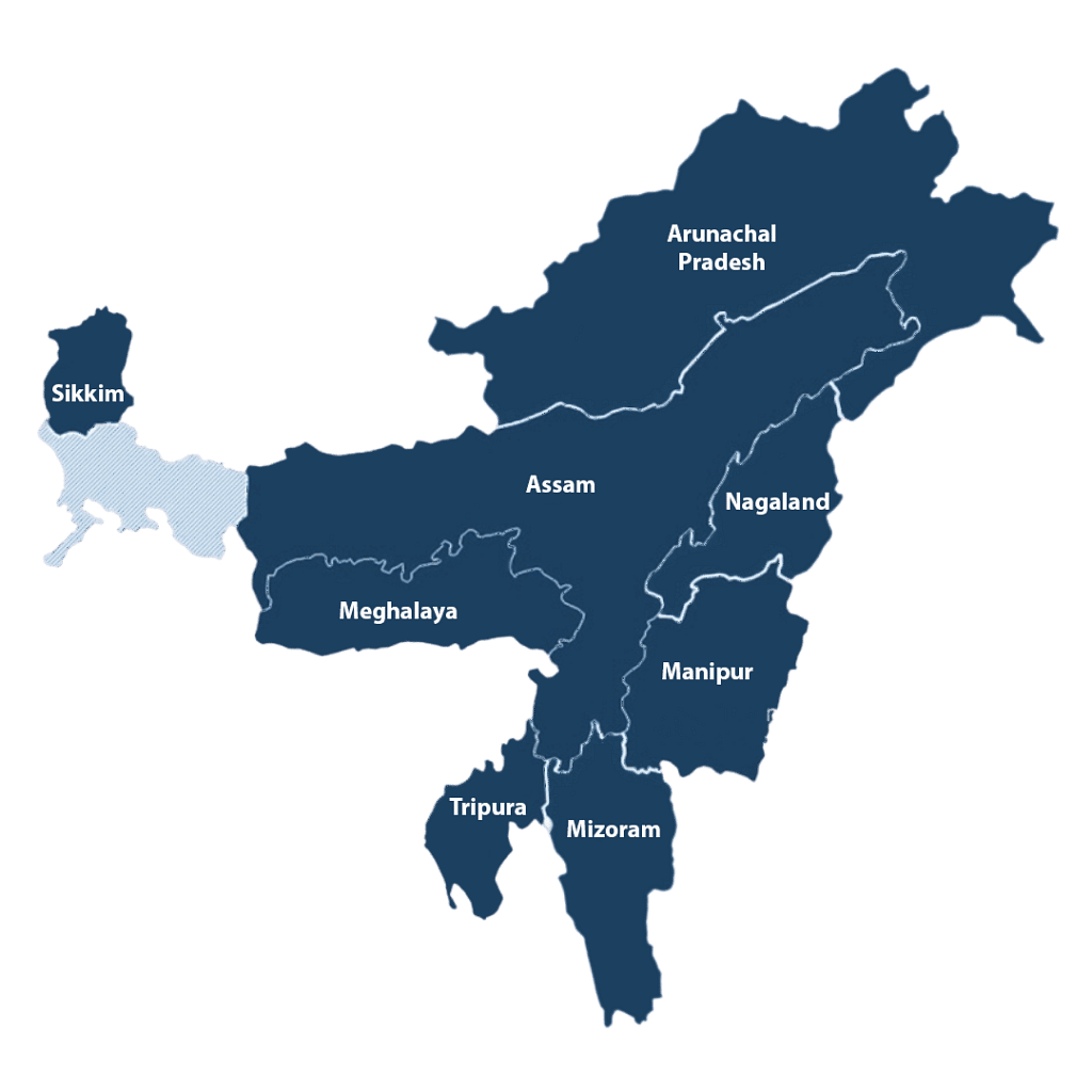 Northeast India Map